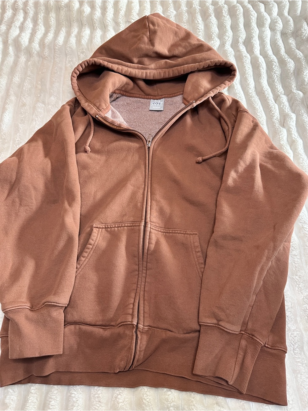 TNA teddy brown boyfriend zip
